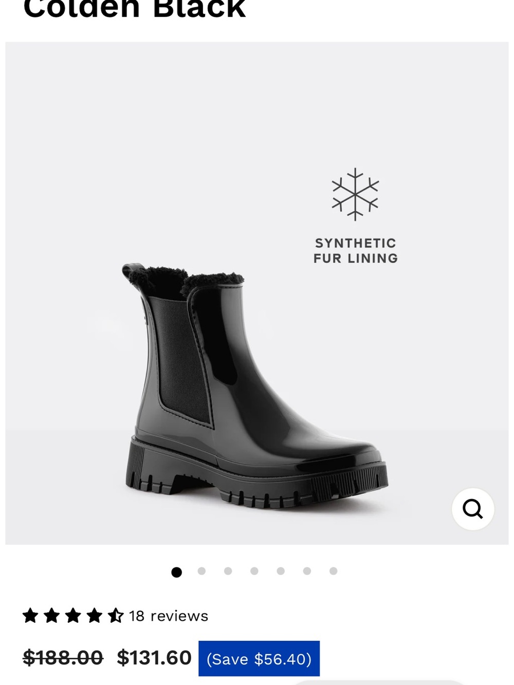 Lemon Jelly Rain Ankle Boots with Faux Fur Lining